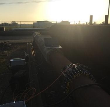 Figure 15. GW experiment on a pipe covered with concrete
