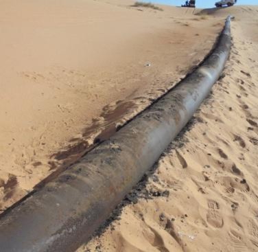 Figure 17. An example of an 18-inch trunk line which was inspected using guided wave testing