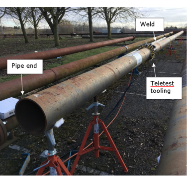 Figure 7. 8-inch pipe trial with flaws at welds