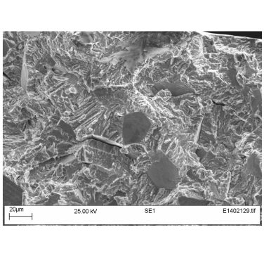 Figure 1. Brittle fracture in low-nickel 304L austenitic steel tested in 400 bar hydrogen at –50°C