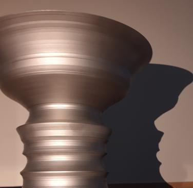 Figure 11. The finished vase modelled on the facial profile of Alfred Hitchcock