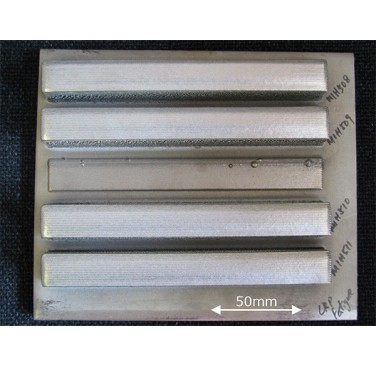 Figure 1. Test samples produced using HEI parameters