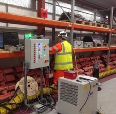 Figure 42. TWI-manufactured system safety control unit in site use