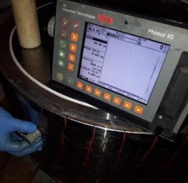 Figure 8. The set-up for UT inspection