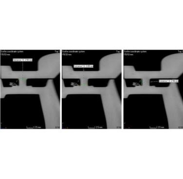 Figure 12. Scrutinising weld dimensions of a tongue and groove welded vapour separator by CT