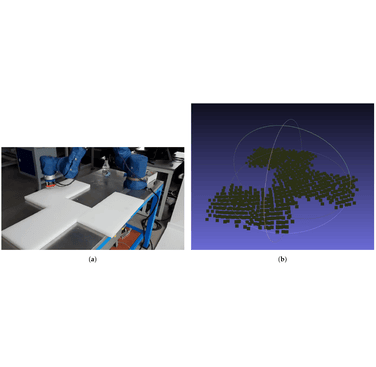 Figure 5: AI-assisted NDT Scanning of Unknown Geometries using Collaborative Robots - automatic online profiling and scanning of an object with non-smooth shape