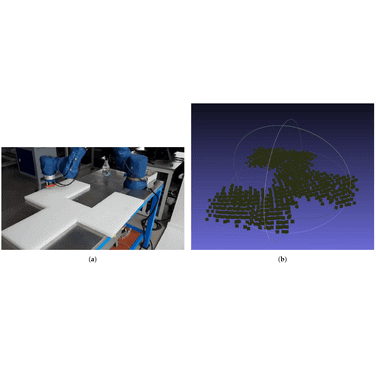Figure 5: AI-assisted NDT Scanning of Unknown Geometries using Collaborative Robots - automatic online profiling and scanning of an object with non-smooth shape