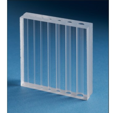 Figure 4. Diffusion bonded polycarbonate (PC) with precision machined channels