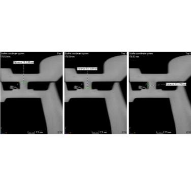 Figure 8. Scrutinising weld dimensions of a tongue and groove welded vapour separator by CT