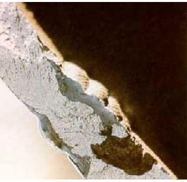 Figure 10. Ashland storage tank (fracture face) (Reproduced courtesy of Ashland Petroleum Co and Battelle Columbus Division)