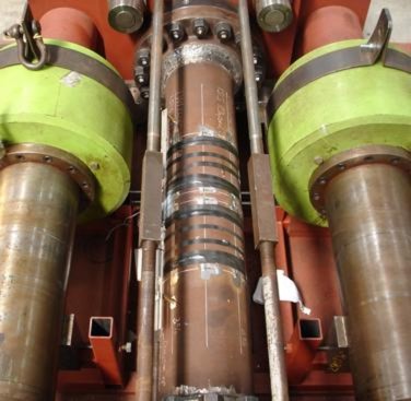 Figure 14. Pipe spool under test at TWI
