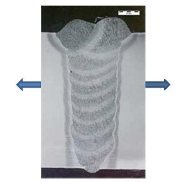 Figure 11. Example of girth weld subjected to a transverse stress, i.e. along the pipe