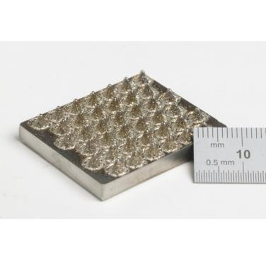 Figure 1. Cone shaped features on 5mm Ti-6Al-4V substrate