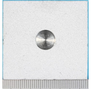 Figure 1a: Photographs of specimens before testing showing holiday (defect) size and distribution. Specimens were approximately 40mm×40mm. The percentage of defect area is approximately 5% 
