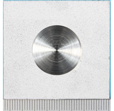 Figure 1b: Photographs of specimens before testing showing holiday (defect) size and distribution. Specimens were approximately 40mm×40mm. The percentage of defect area is approximately ~18%