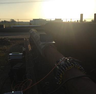 GW experiment on a pipe covered with concrete