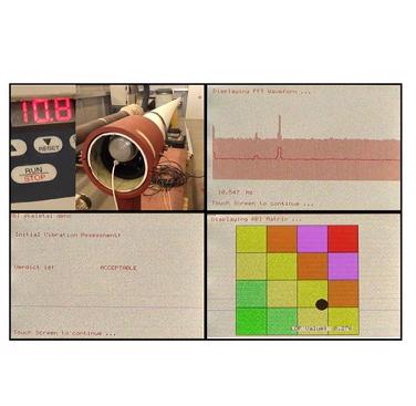 Figure 2: Display of the LOF in the risk matrix for vibration induced by rotating motor with embedded unbalance