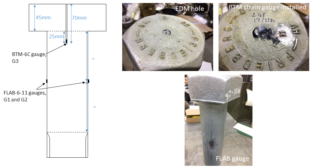 Strain gauged bolt