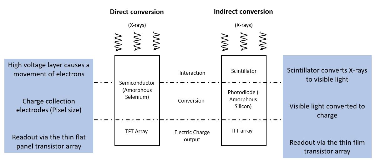 Digital Radiography Detector Conversion Diagram