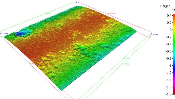 Non-contact scan of corroded surface following CUI testing