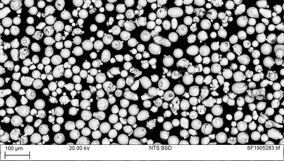Typical argon gas atomised Inconel 718 powder (15-45µm)