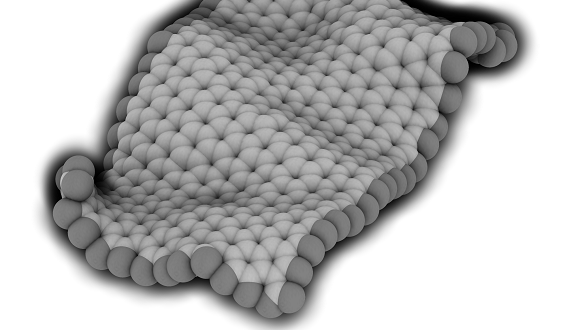 A typical structure of a graphene sheet on another configuration at a molecular level

