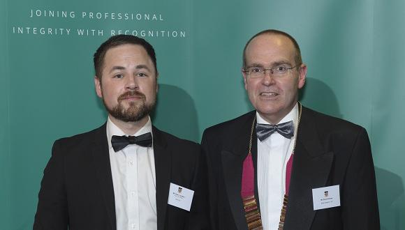 Tyler London (left) with Welding Institute President, Dave Holmes