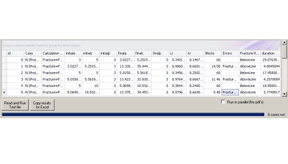 Example of CW6 batch runner interface and quick overview of results