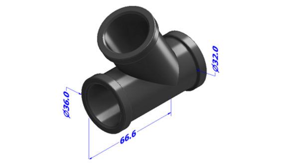 Figure 1. 3D CAD representation of Y-shaped pipe
