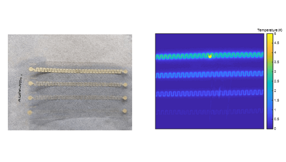 Figure 2. Lab testing: Scratched VTT sample and DLIT amplitude image