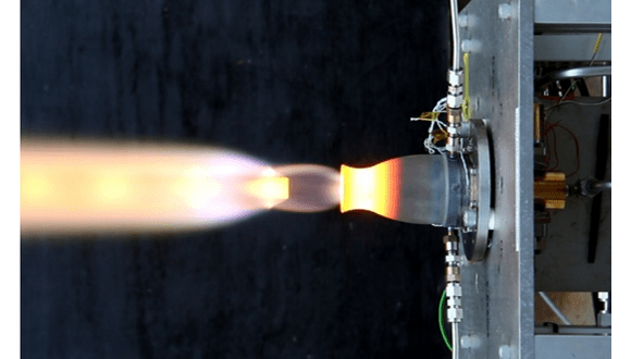 Figure 1. Hot fire test of thruster’s combustion chamber