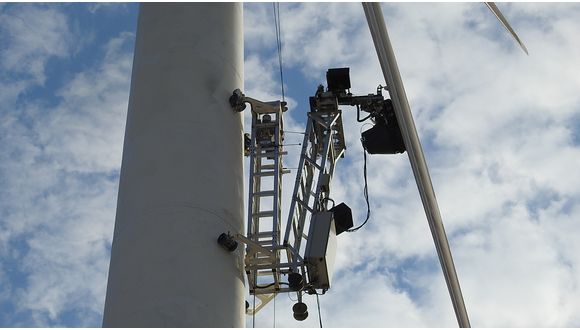 Deployment of the crawling robot with the on-board inspection system