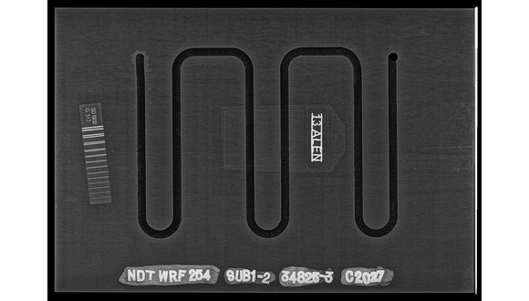 X-ray of CoreFlow demonstrator showing integral cooling channel