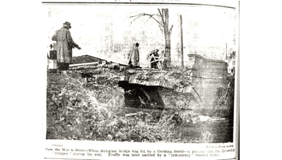 Image showing bomb damage to Abington bridge during World War II