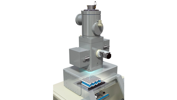 Figure 1. Electron beam column with rapid wide range deflection