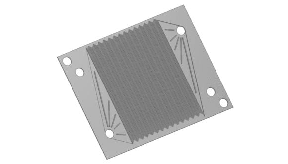 Figure 1. CAD drawing of one of the ‘hot’ shims of the heat exchanger