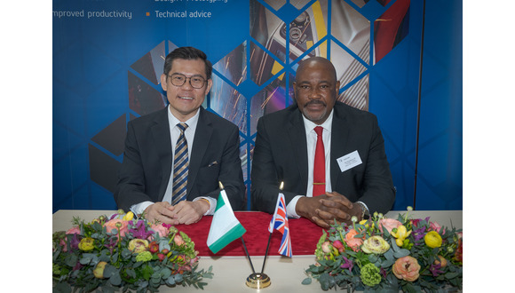 Director of Membership, Innovations and Global Operations, Tat-Hean Gan (left) with Acting High Commissioner His Excellency, Cyprian Terseer Heen (right)