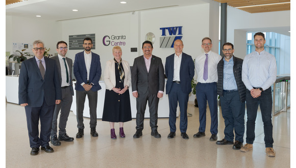 Left to right: Mihalis Kazilas (TWI), Nick Verge (TWI), Yasser AlSubhi (Aramco), Caroline Gumble (TWI CEO), Waleed Al Naeem (Aramco), Paul Woollin (TWI), Stuart Lewis (TWI), Kostas Vatopoulos (Aramco), Pedro De Sousa Santos (TWI)