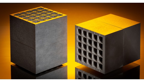 Brazed (left) and diffusion bonded (right) additively manufactured 316L demonstrators