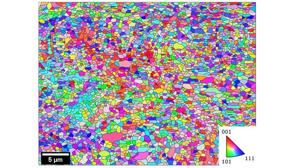 EBSD image of hot isostatically pressed (HIP’d) GARS powder