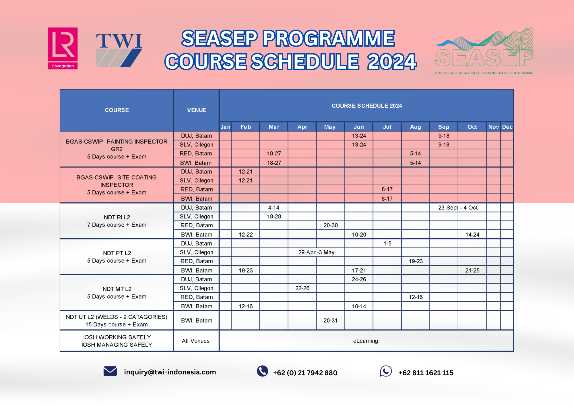 SEASEP PROGRAMME COURSE SCHEDULE 2024_INDONESIA