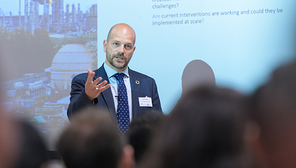LRF Director of Skills & Education, Tim Slingsby, during his keynote presentation at the NSIRC Research and Innovation Conference 2023. Photo: TWI Ltd / Simon Condie Photographer