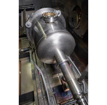 Figure 8. Large stainless vacuum vessel for internal welding trials