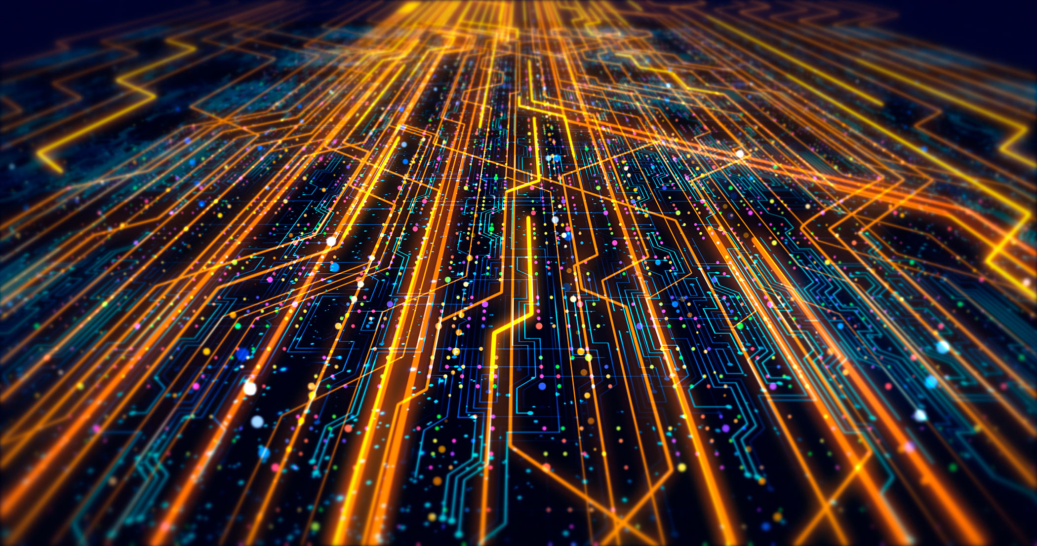  A representation of a circuit board with multiple connections illustrating the network connectivity challenges in cloud failover.