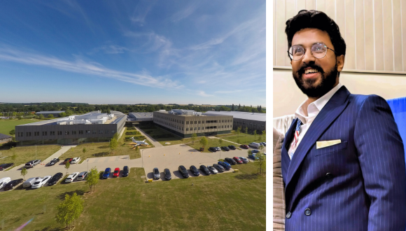The NSIRC facility in the UK, home to Brunel University and TWI (left), Afnan Islam. Photos: Courtesy of TWI Ltd and Afnan Islam.