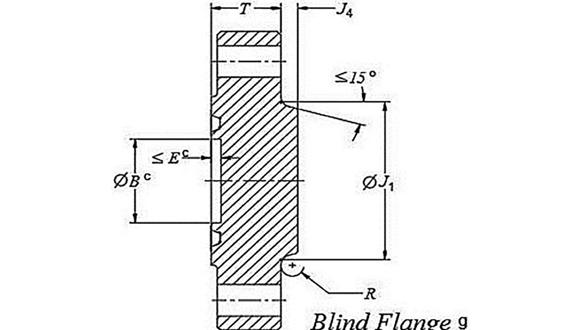 Figure 3 - Schematic of Blind Flange (Reference: API 6A)