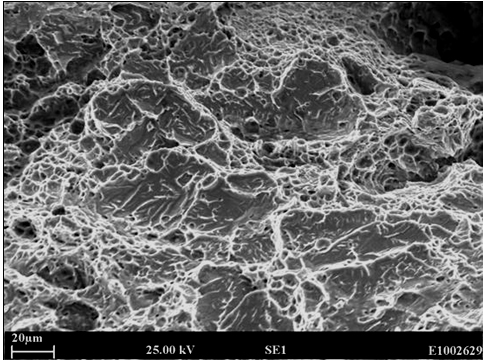 5c) Weld B (3ppm hydrogen), tested at a very slow strain rate, CTOD tested area 