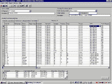 Fig. 1. Part of a Weld Data Sheet used in the power generation industry