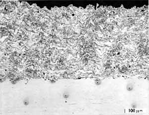 Fig. 1. 316L coating prepared using the TG system and propylene fuel (TG31)