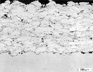 Fig. 2. 316L coating prepared using the JP system and kerosene fuel (JP35)